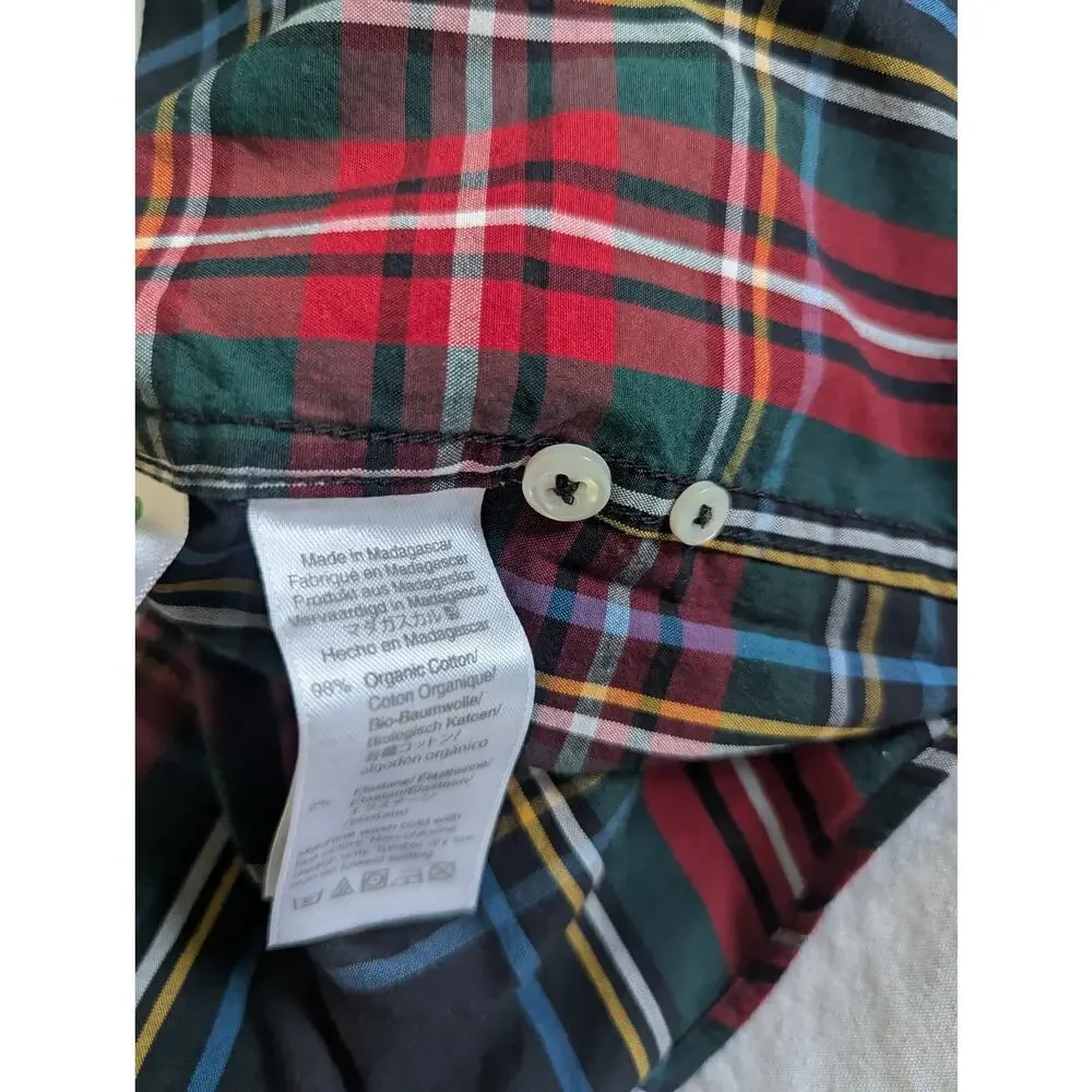 J. Crew Mens Size L Secret Wash Shirt Button Down NWOT Plaid Organic Cotton